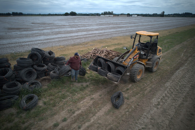 Setting up irrigation lines